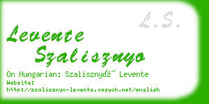 levente szalisznyo business card